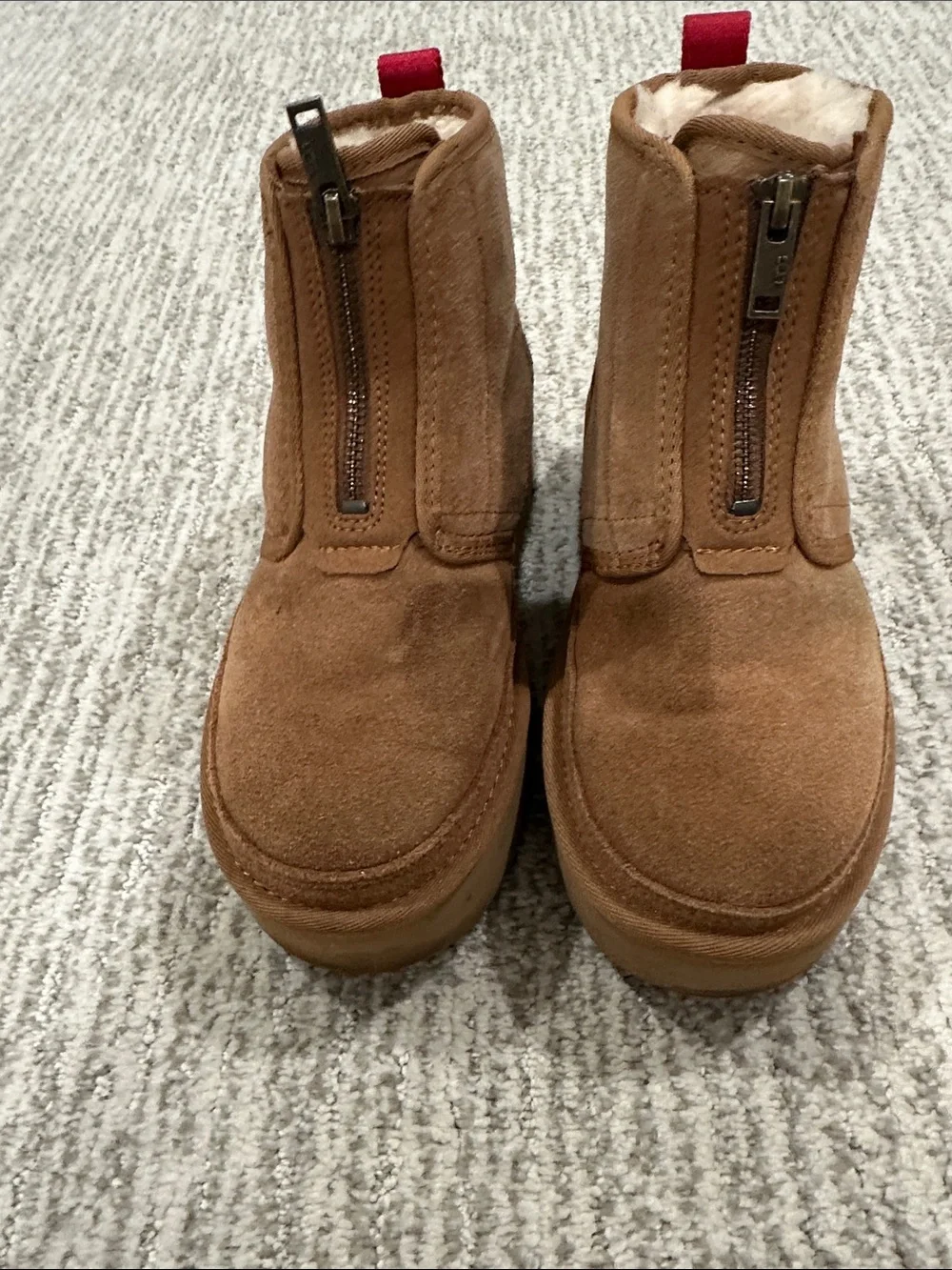 UGG Neumel platform Warm Suede Zip-Front Women's Ankle Boots in Brown